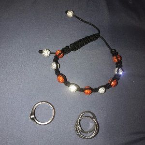 Jewelry bundle 2 rings and Shambala bracelet